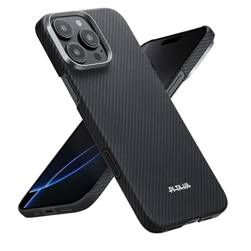 Coque en fibre d'aramide pour iPhone 16 Pro Max tissage sergé haut de gamme fine et légère
