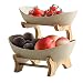 Bol à Fruits à 3 Niveaux De Fruits avec Support Naturel De Service De Bambou pour Fruits, Gâteaux, Bonbons(Size:Deux Niveaux)