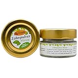 Birkengold Zahnpulver Minze 30 g Glas | 1 Stück | Plastikfrei | Im Glastiegel Verpackt | 100% Natürliche Zutaten | Keine Schaumbildner Und Konservierungsstoffe