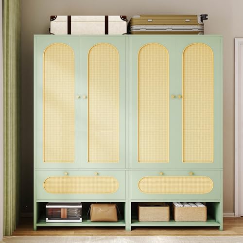 DWVO Rattan Armoire Wardrobe Closet