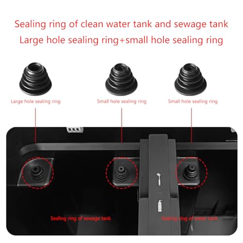 Reusable Water Tanks Sealing Rings for Deebot T10/T10 PLUS/X1/X1 PLUS Vacuum Cleaner Sweeper Part Cleaing Attachment Black