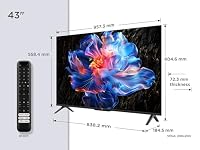 TCL 43V6C 43 Zoll Direct LED TV, 4K HDR Fernseher, Smart TV mithilfe von Google TV (Dolby Audio, Motion Clarity, Kompatibel mit Google Assistant & Alexa) – Ansicht 2