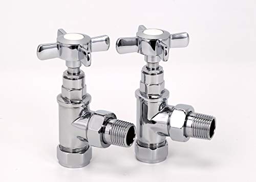 Genoa Traditional Chrome Angled Radiator & Towel Rail Valves Central Heating and Column radiators