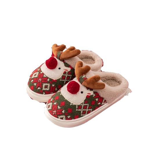 Chaussons de Noël pour l'automne confortables et chauds vert 41