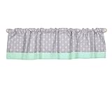 Grey and Mint Green Arrow Print Cotton Window Valance by The Peanut Shell