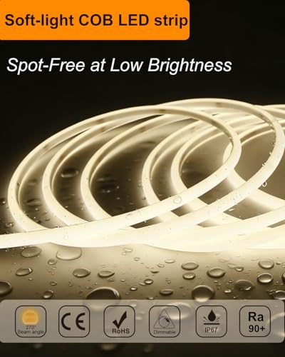 Tira LED COB 5 metros 3000K Luz Blanco Cálido miniatura 2