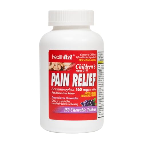 HealthA2Z Childrens Acetaminophen 160mg Grape Chewable Pain 150 Ct
