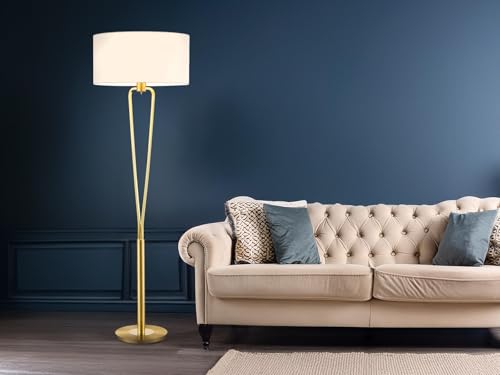 Moderna lampada a stelo a LED in ottone opaco con