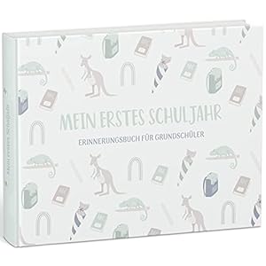 mintkind® „Mein erstes Schuljahr“ Erinnerungsalbum zum Schulanfang I Geschenk zur Einschulung für Mädchen und Jungen I Schultüte Füllung