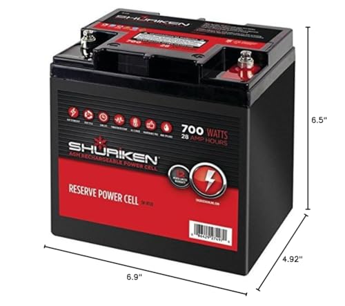 Batería Shuriken SK-BT28 28 Amps 700 Watts miniatura 2