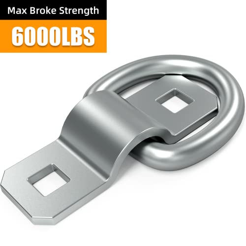 6 Pcs 3/8" D-Rings Heavy Duty Truck Tie Down Anchors, Steel 6000 Pound Tie Down Rings Hooks For Trailer,Boats,Vans,For Trailer Cargo Control,Tying Down #TOP2