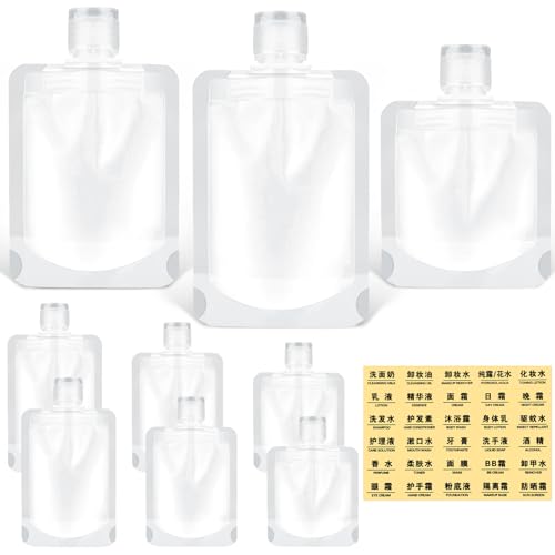 9 Stück Stück Nachfüllbare Leere Quetschbeutel,Transparente...