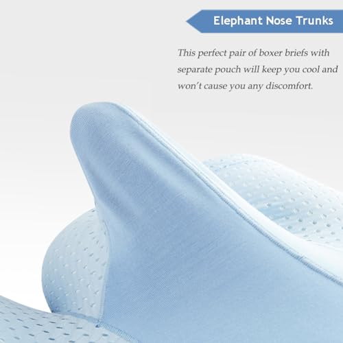 Men's Bulge Enhancing Mesh Trunks Smooth Boxer Briefs Elephant Nose Underwear with Separate Pouch2
