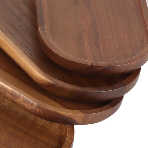 Plateaux de service ovales en bois JOIKIT 4 pièces pour buffet et apéro