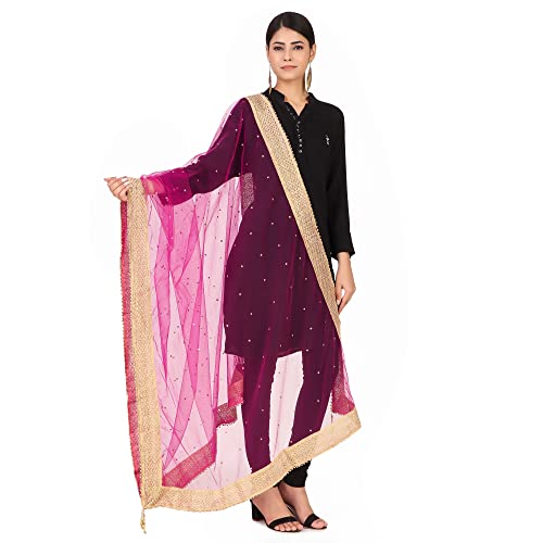 Image of Traditions Bazaar Women's Net Zari Border Dupatta