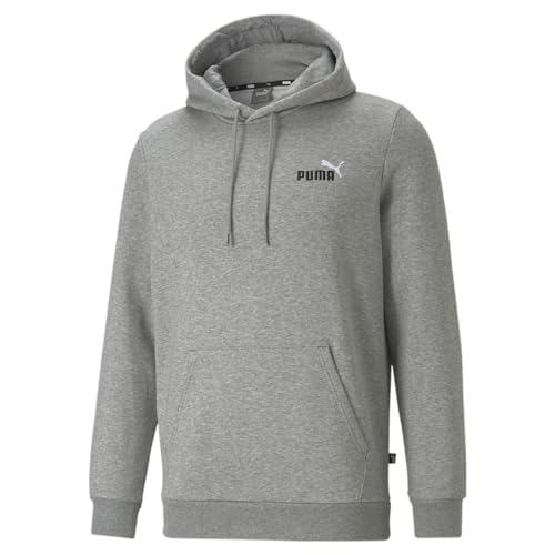 PUMA Men's Essentials+ Logo Fleece Hoodie BT, Medium Gray Heather, 3X-Large