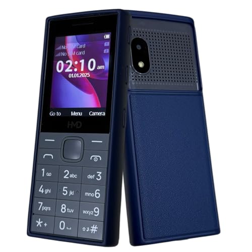 Image of ZAOMA Premium Leather Design TPU Back Cover Case Compatible for HMD 150 Music DS Model NO. : TA-1709 Keypad Mobile Feature Phone Rugged Case - Blue