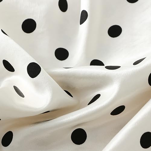 CORIRESHA Women's Elegant Polka Dot Skirt Elasticized Waistband Flowy Maxi Satin Skirt4