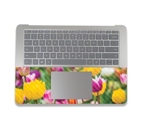 Image of MightySkins Carbon Fiber Skin Compatible with Microsoft Surface Laptop Studio 2 (2023) Full Wrap Kit - Field of Tulips | Protective, Durable Textured Carbon Fiber Finish | Made in The USA
