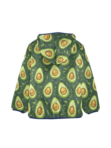 Green Avocado Cute Girls Fleece Jacket Girls Fall Jacket Boys Coats Zip Up Hoodie Children Sherpa Warm Outerwear 2-10T2