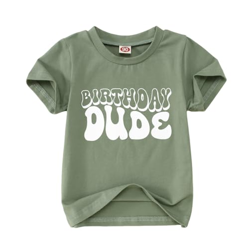 SOFEON Birthday Boy Shirt 1st 2nd 3rd 4th 5th Birthday Dude Shirts Toddler Baby Boy B-Day Party Tee Summer Short Sleeve Tops