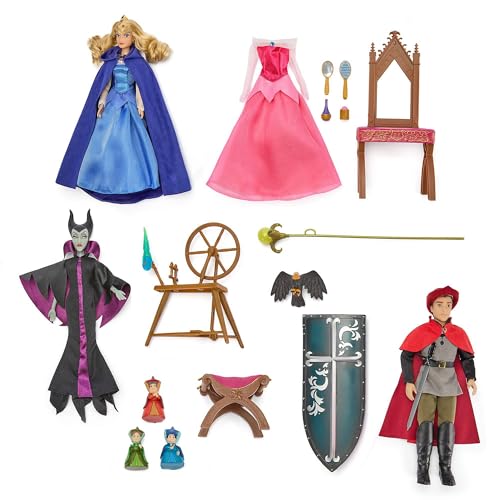 Disney Store Official, La Bella Durmiente, Aurora, Set de Regalo de muñeca clásica, 29 cm, Set de muñeca posable y Accesorios