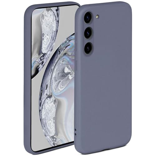 Coque silicone Samsung S23 Plus bleu gris finition soft touch haute protection