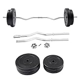 Giantex Barbell Dumbbell Weight Set Gym Lifting Exercise Curl Bar Workout 64 Lb/52 Lb (64 LB)