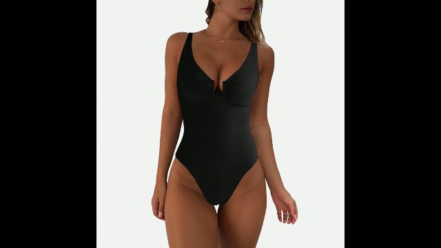 Costume Intero E Bikini Due Pezzi Donna, Vita Alta Push Up, Tessuto In Nylon Elastan, Con Imbottitura Removibile, Per Spiaggia E Piscina, Taglie S-XXL