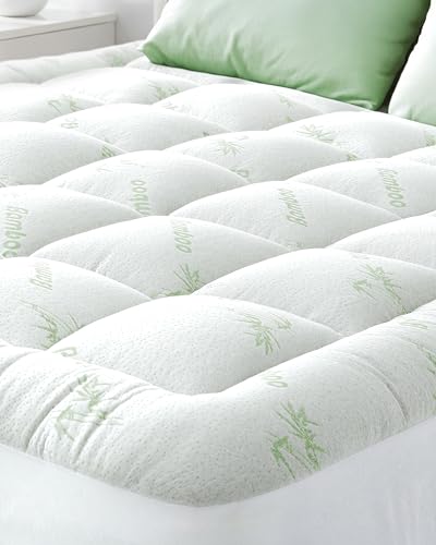Matratzen Topper für himmlischen Komfort – Ultraweicher, atmungsaktiver und kühlender Matratzenschoner aus Bambusviskose – 160 x 200 cm, Tiefe...