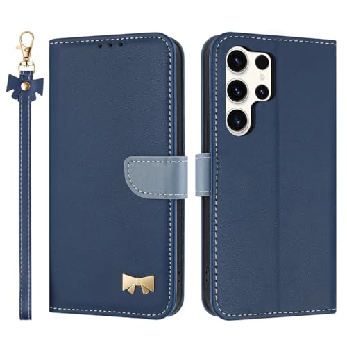 Étui portefeuille Samsung A23 bleu foncé : Protection à rabat cuir pour le bureau