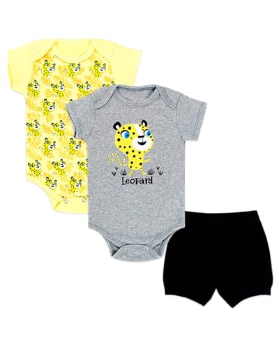 Kit 9 Peças Body Bebê Estampado Manga Curta com Short Roupa Bebe Algodão para Menino (G)