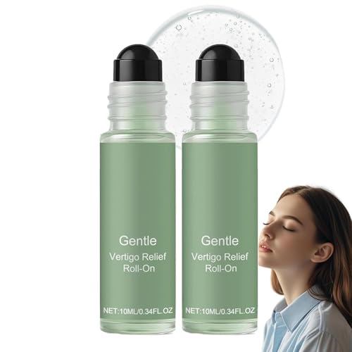 2 Pack Fast-Acting Anti-Dizzy Roll-On for Vertigo Relief - Natural Essential Oils for Dizziness Sensitive Skin Friendly Comfort Motion Discomfort Apply to Temples Wrists Neck Anytime