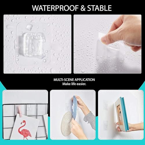 Image of Boniry Hooks for Wall Without Drilling, Self Adhesive Wall Hooks for Hanging Strong, Durable & Easy-to-Install Wall Hooks for Home & Office - No Tools Required, (10, Double Side)
