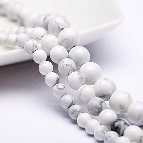 SIMPLÍ BASIC Natural White Howlite Healing Gemstone Bracelet 4mm Bead, 8 inches - Image 3