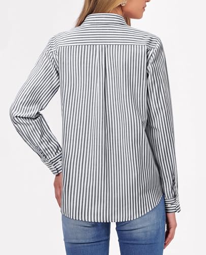 Image of siliteelon Button Down Shirts for Women Oxford Shirt Long Sleeve Classic Wrinkle Free Business Dress Shirts Work Office