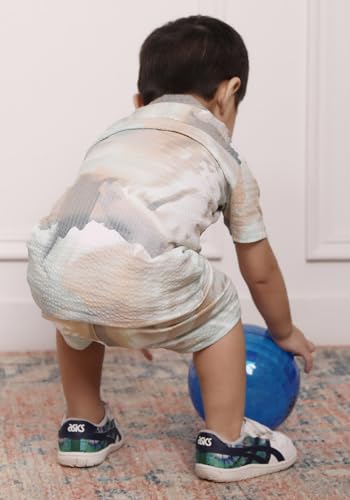 Image of POLKA TOTS Cotton Half Sleeves Shirt With Shorts, All Over Print Cord Set for Baby Boy Kids