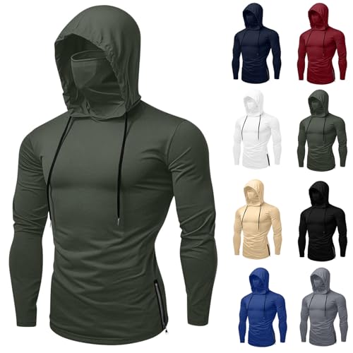 Cambkatl Men's Rash Guard Hoodies UPF 50+ Sun Protection Long Sleeve Outdoor Fishing Sun Shirts with Face Cover & Zipper2