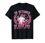 en Octobre, Nous portons Une Tenue Rose Contre Le Cancer du Sein pour Femmes pour Halloween T-Shirt