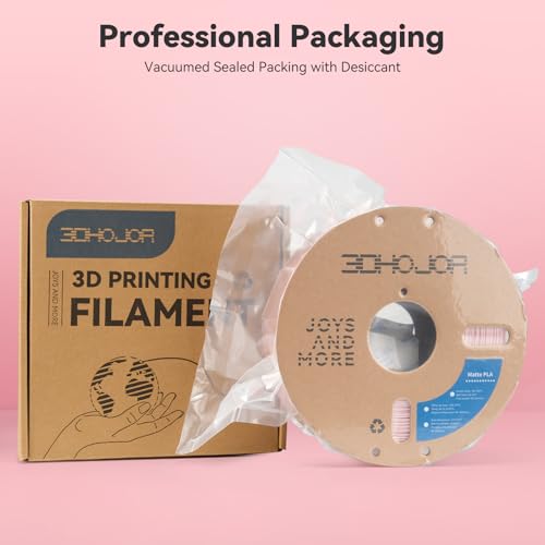 Image of 3DHoJor Matte PLA Filament 1.75mm, Upgrade 1kg Cardboard Spool PLA Filament 1.75 PLA 3D Printing Filament, Print with Most 3D Printers Using 3D Filament-Peach Pink
