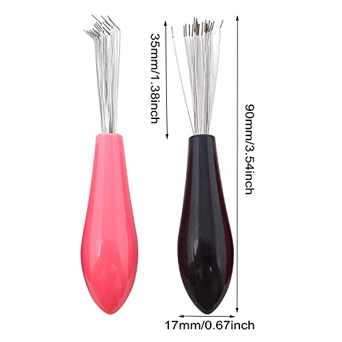 Honbay 4PCS Hair Brush Cleaning Tool Mini Comb Cleaner Brush Small Hair Brush Combs with Plastic Handle for Removing Hair Dust Home Salon Use - Image 3