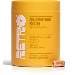 RETRO Sugar Free Glowing Skin Vitamins – Vegan Skin, Hair, and Nails Vitamin Supplement For Women with Astaxanthin…