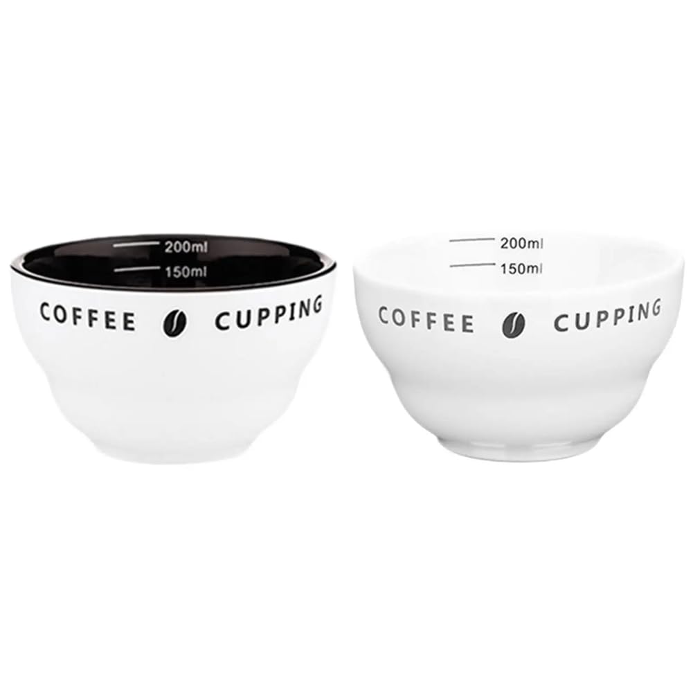 Yindhgdr Coffee Cup 200ml Measuring Cup Stackable with Scale Coffee Tasting Bowl Professional Ceramic Coffee Cup Measuring Cup