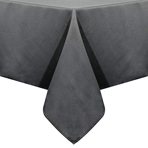 Image of Obstal 210GSM Rectangle Table Cloth, Grey, 60 x 60 Inch | Water Resistance Microfiber Tablecloth, Decorative Fabric Table Cover for Outdoor and Indoor Use