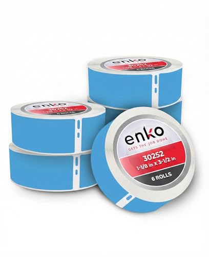 Étiquettes pour adresse cyan 30252 à forte adhérence et impression thermique nette en lot de 6