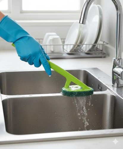 Image of Bathroom Tile Scrubber Brush- Cleans Tiles, Hard to Reach Corners, Floors, Tough Stain Removal, Ergonomic Handle for Excellent Grip, Triangular Head for Easy Cleaning (Pack of 2)