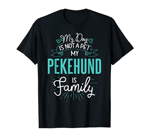 Cute Pekehund Design Family Dog Giftn T-Shirt, Black
