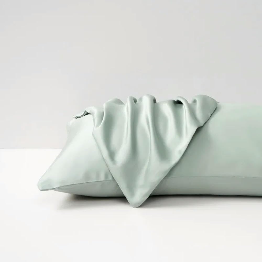 Federe rinfrescanti Naturali in Seta di bambù Organica 2 Pezzi 48X74 cm Seta vegana Fresca per Pelle e Capelli più Morbidi del Cotone