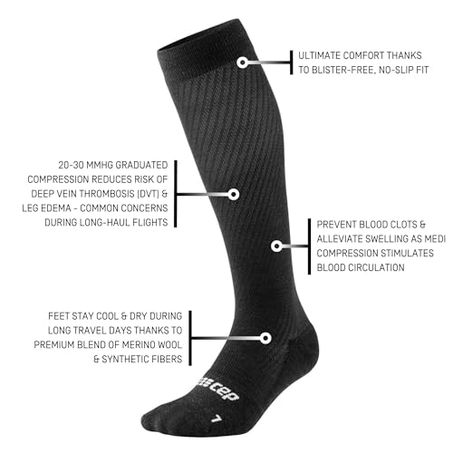 CEP 2024 New Flight Tall Compression Socks for Men | 20-30mmHg Lightweight Knee High Socks for Travel, Flying, and Driving3