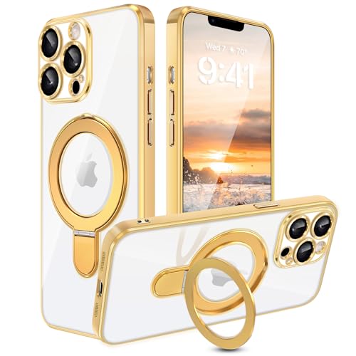 Coque iPhone 13 Pro Max MagSafe dorée idéale pour vos appels vidéo en mains libres